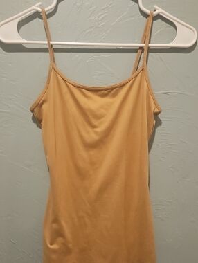 Express Slim Spaghetti Strap Camisole in Mustard Yellow